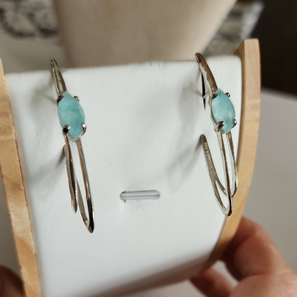 Elegant Silver and Blue Earrings